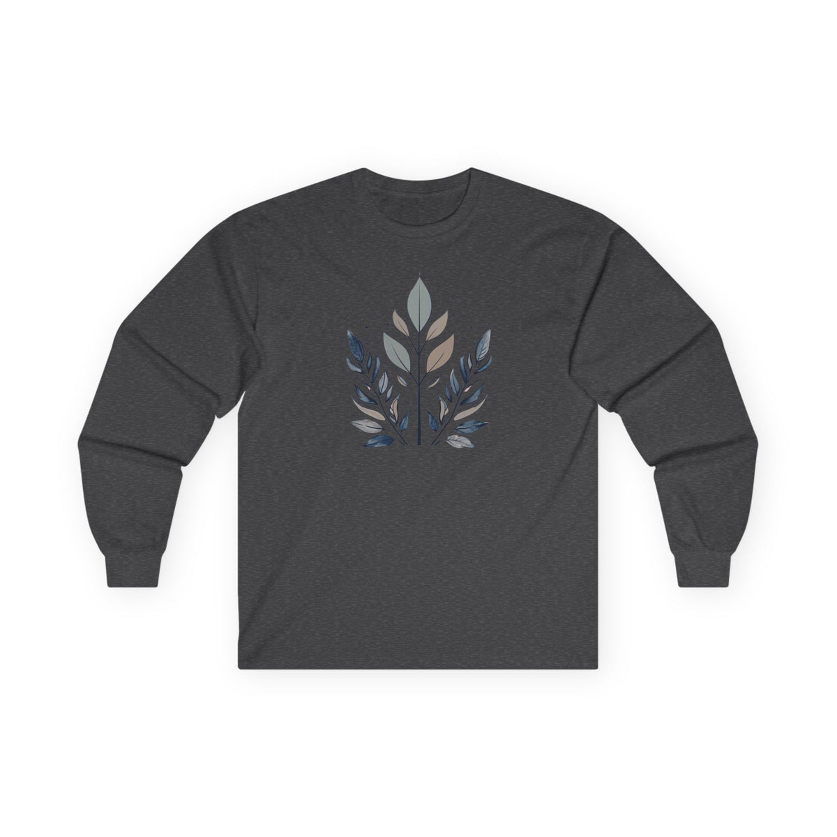 Dark Heather | Flourish Long Sleeve Tee, front view