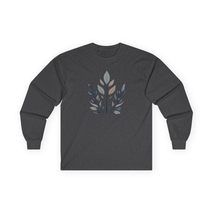 Dark Heather | Flourish Long Sleeve Tee, front view