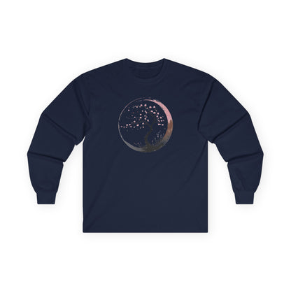 Navy | Sakura Silence Long Sleeve Tee, front view