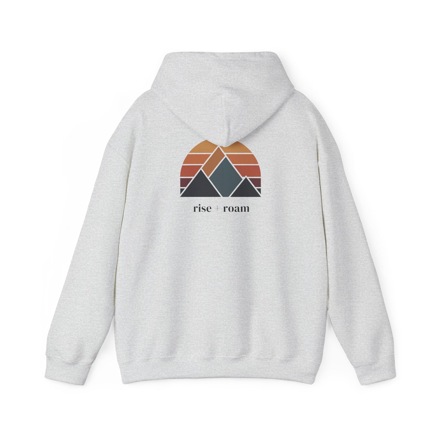Ash | Rise +Roam Hoodie, back design view