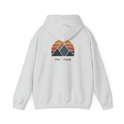 Ash | Rise +Roam Hoodie, back design view