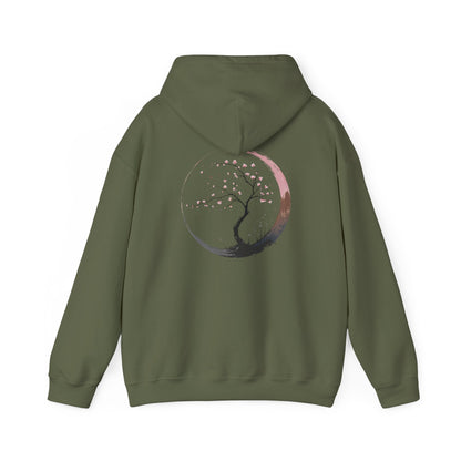 Military Green | Sakura Silence Hoodie, back design view