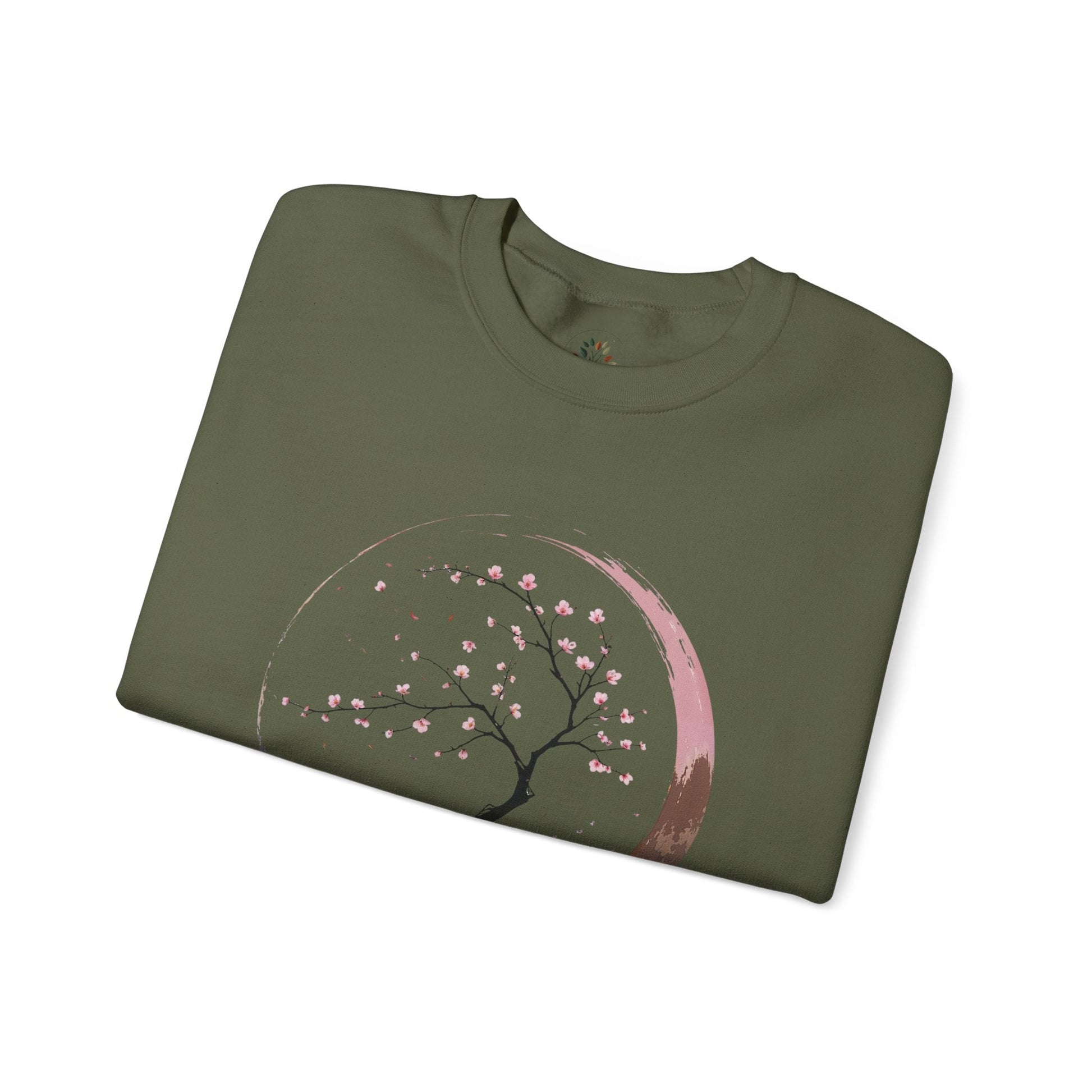 Military Green | Sakura Silence Sweatshirt, folded view
