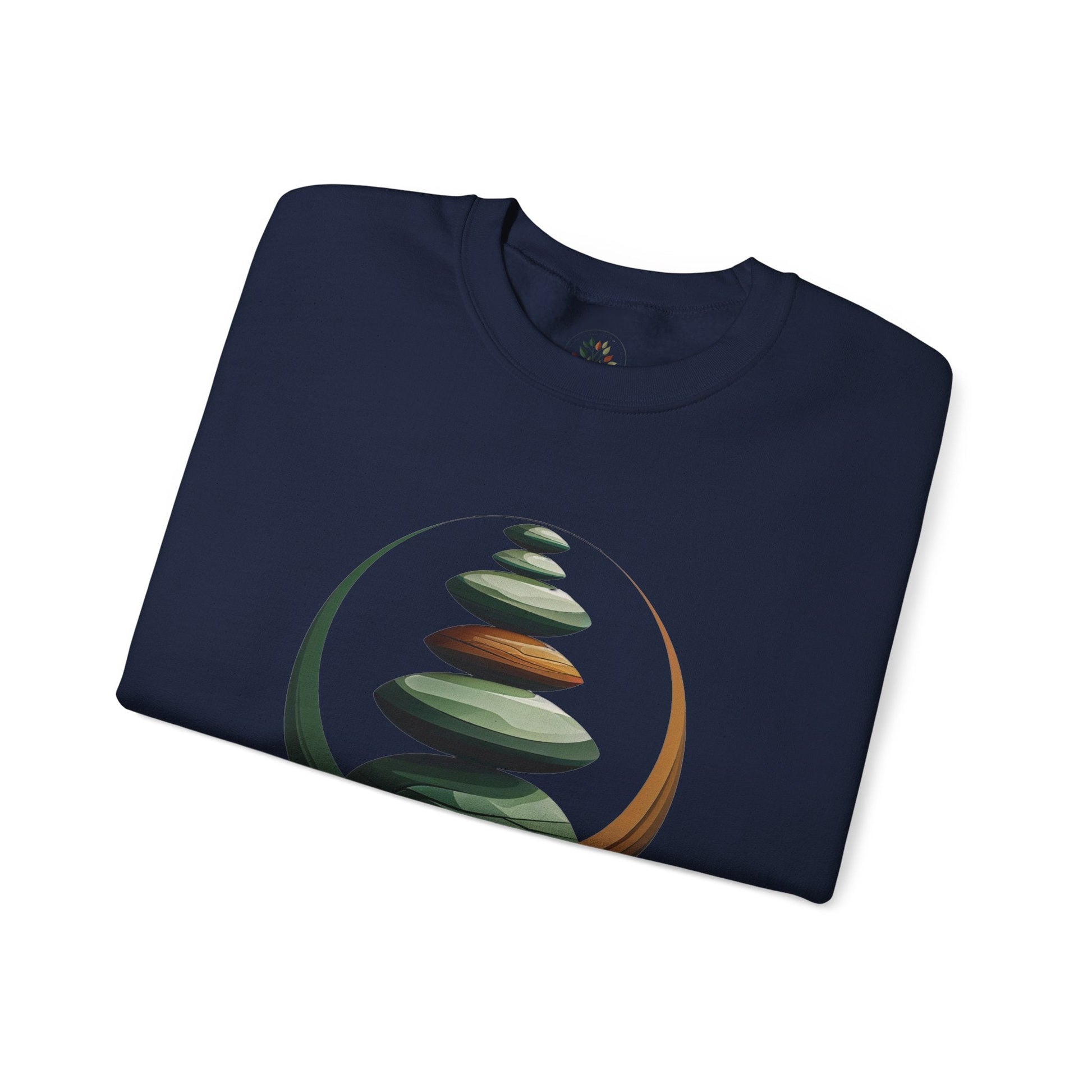 Navy | Balance in Stillness Sweatshirt, folded view