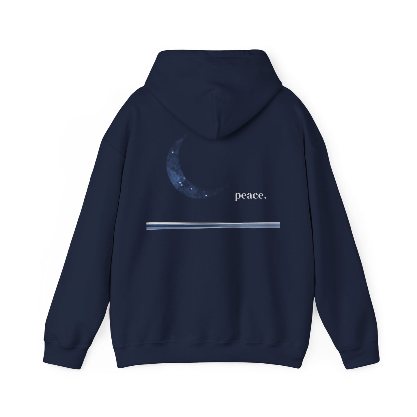Navy | Moonlit Peace Hoodie, back design view