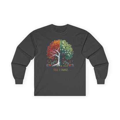 Dark Heather | Still I Change Long Sleeve Tee, front view