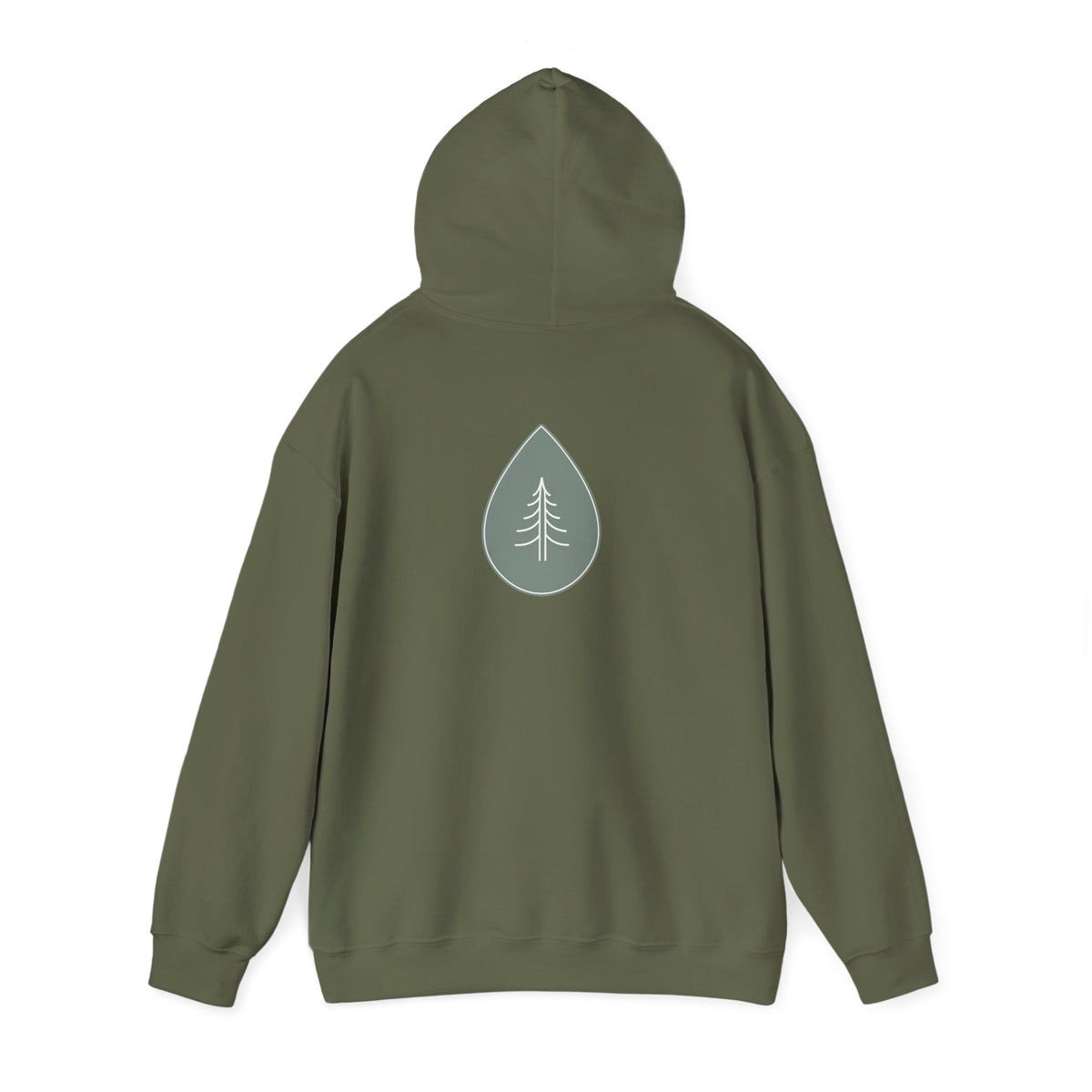 Military Green | Calm Drop Hoodie, back view 2