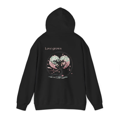 Black | Love Grows Hoodie, back view 2