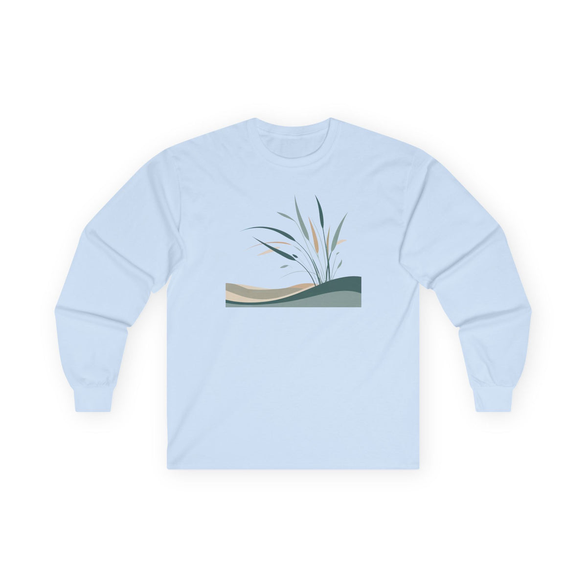 Light Blue | Whispers in the Breeze Long Sleeve Tee, front view