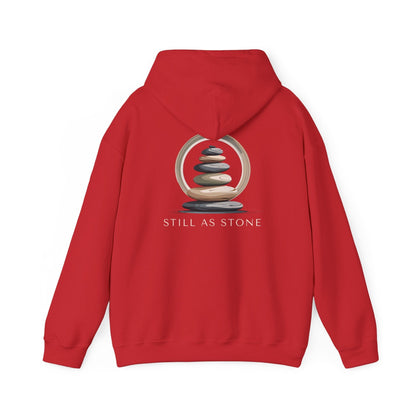 Red | Still as Stone Hoodie, back design view