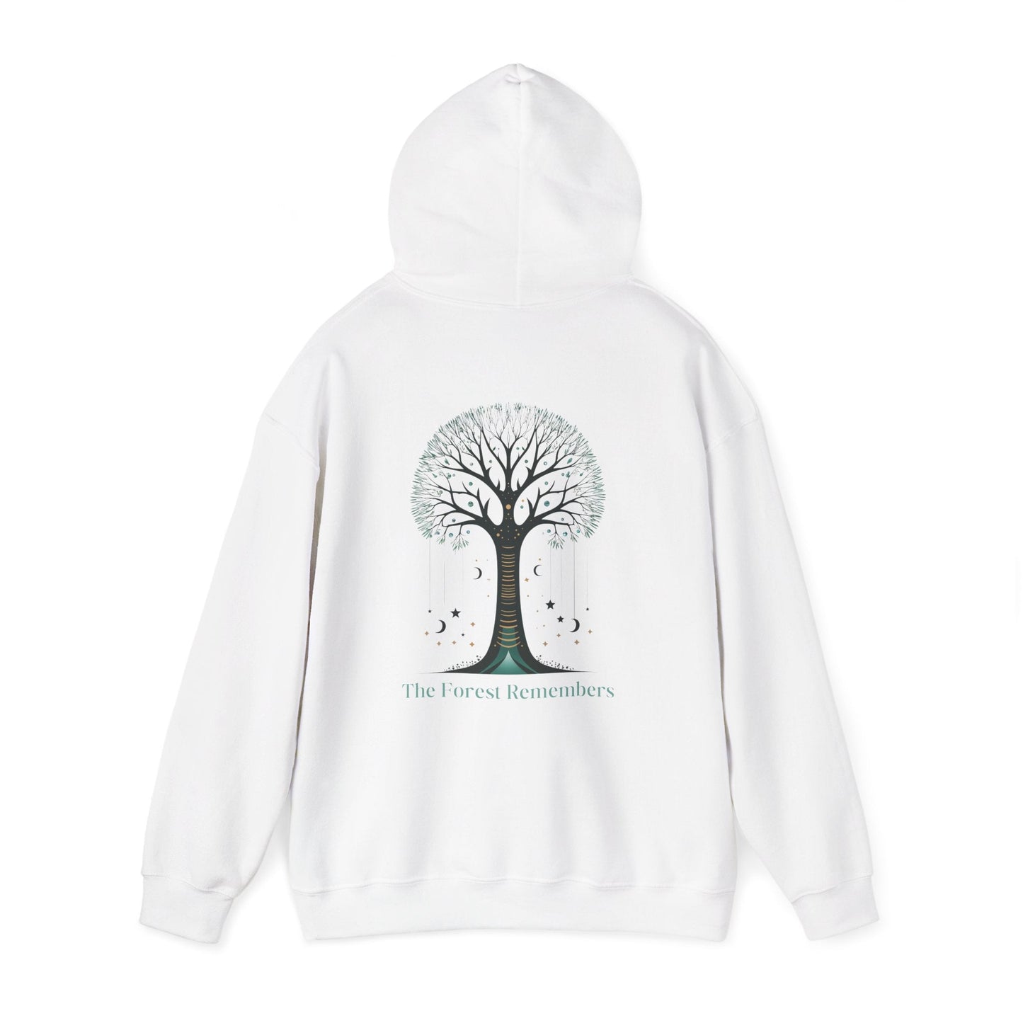 White | The Forest Remembers Hoodie, back view 2