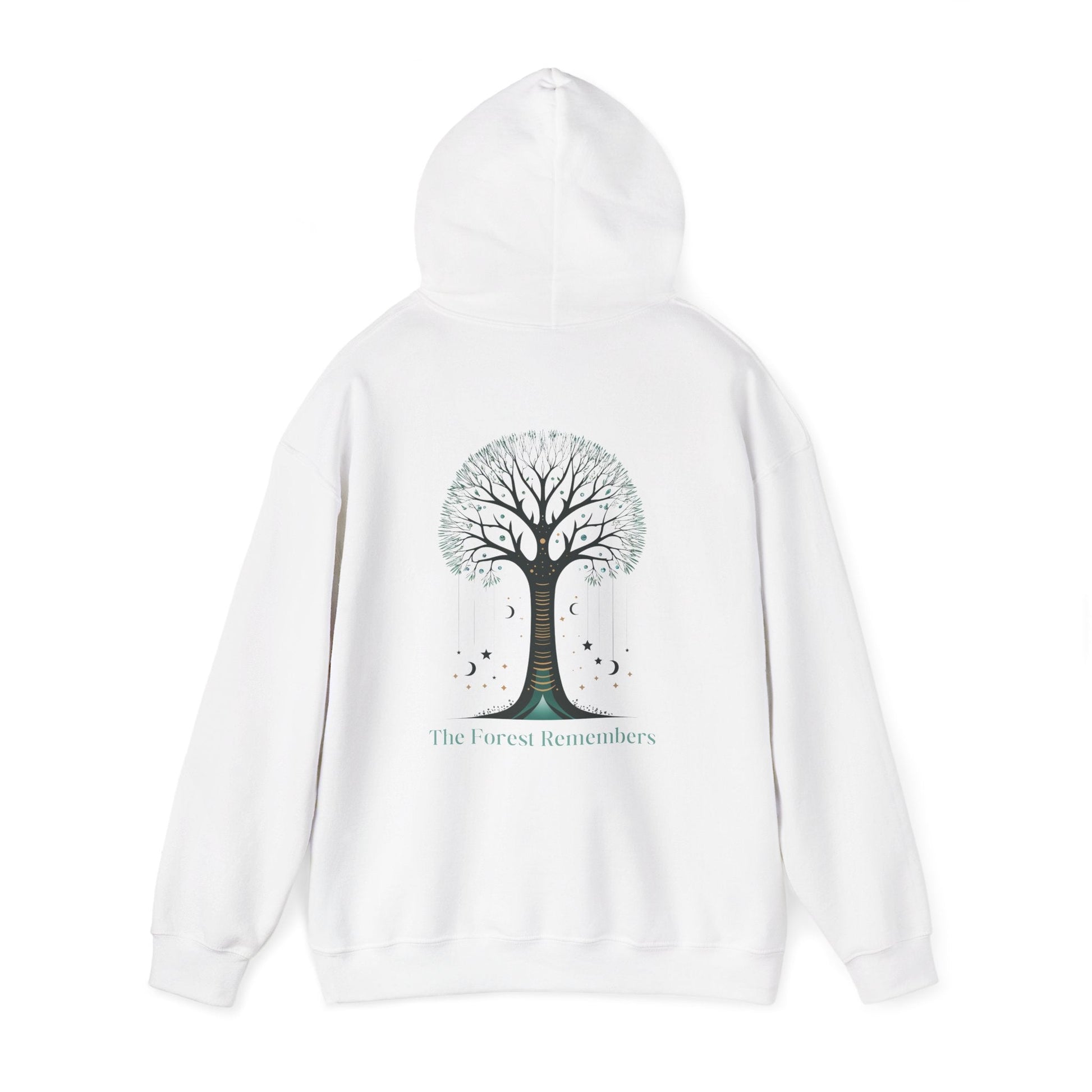 White | The Forest Remembers Hoodie, back view 2