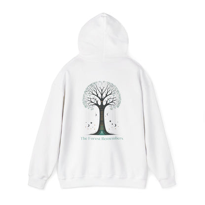 White | The Forest Remembers Hoodie, back view 2