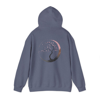 Heather Navy | Sakura Silence Hoodie, back view 2