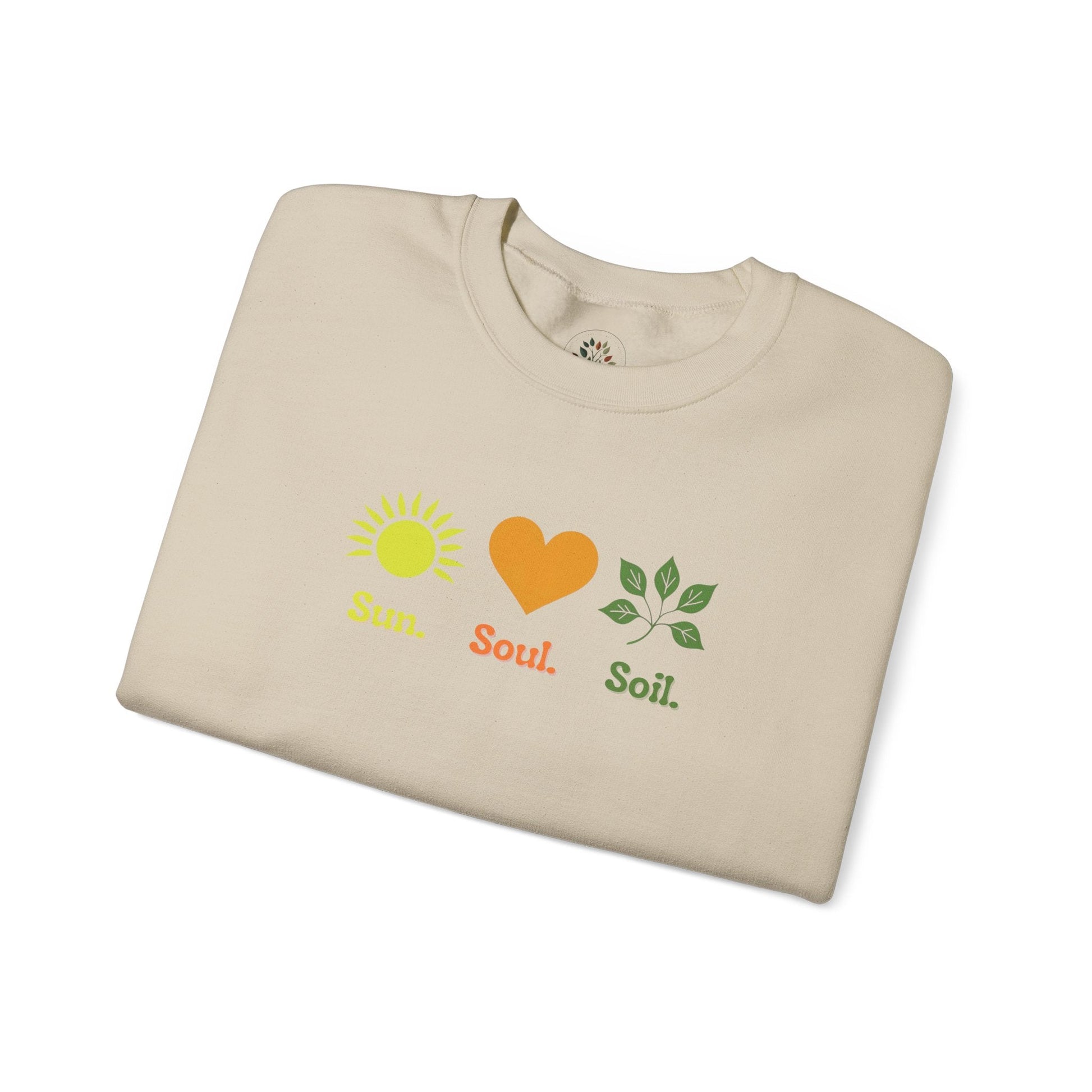 Sand | Sun. Soul. Soil. Sweatshirt, folded view
