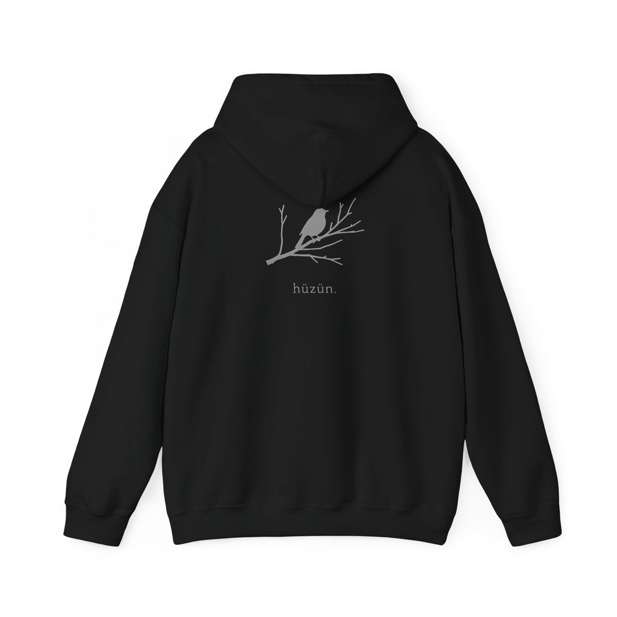 Black | Hüzün Hoodie, back design view