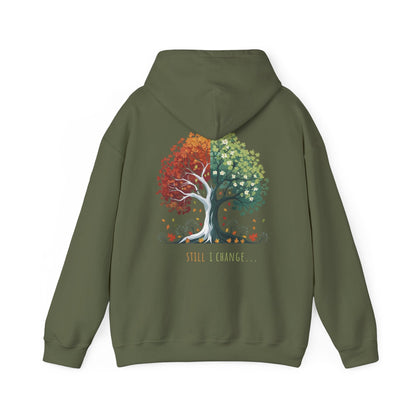 Military Green | Still I Change Hoodie, back design view