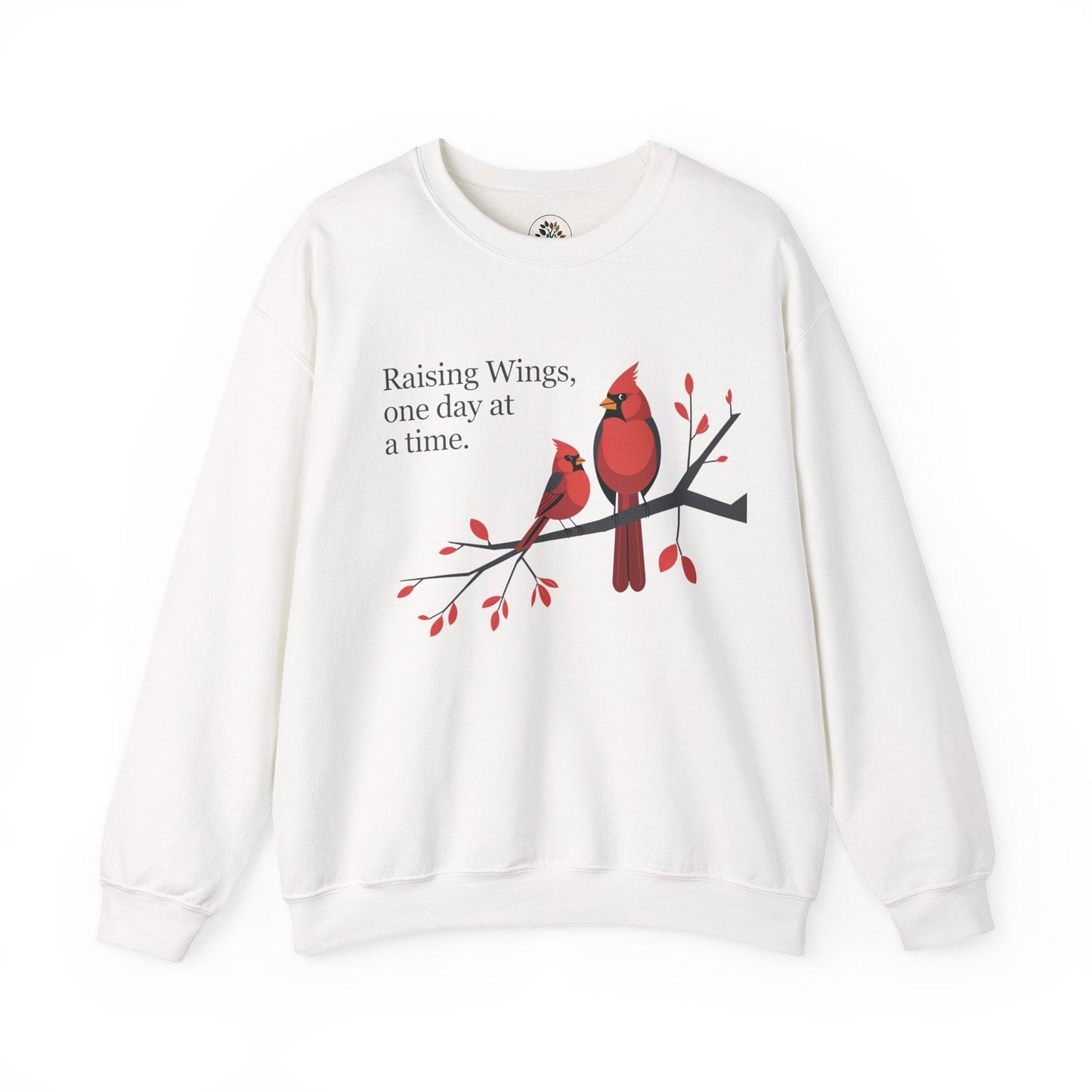 White | Raising Wings, One day at a time Sweatshirt, front view