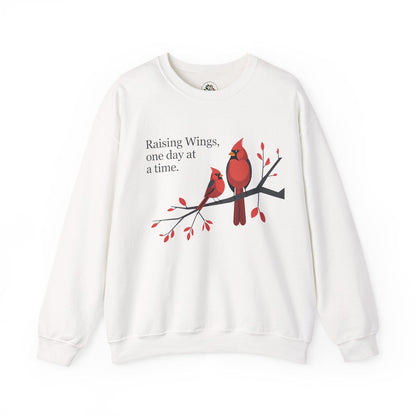 White | Raising Wings, One day at a time Sweatshirt, front view