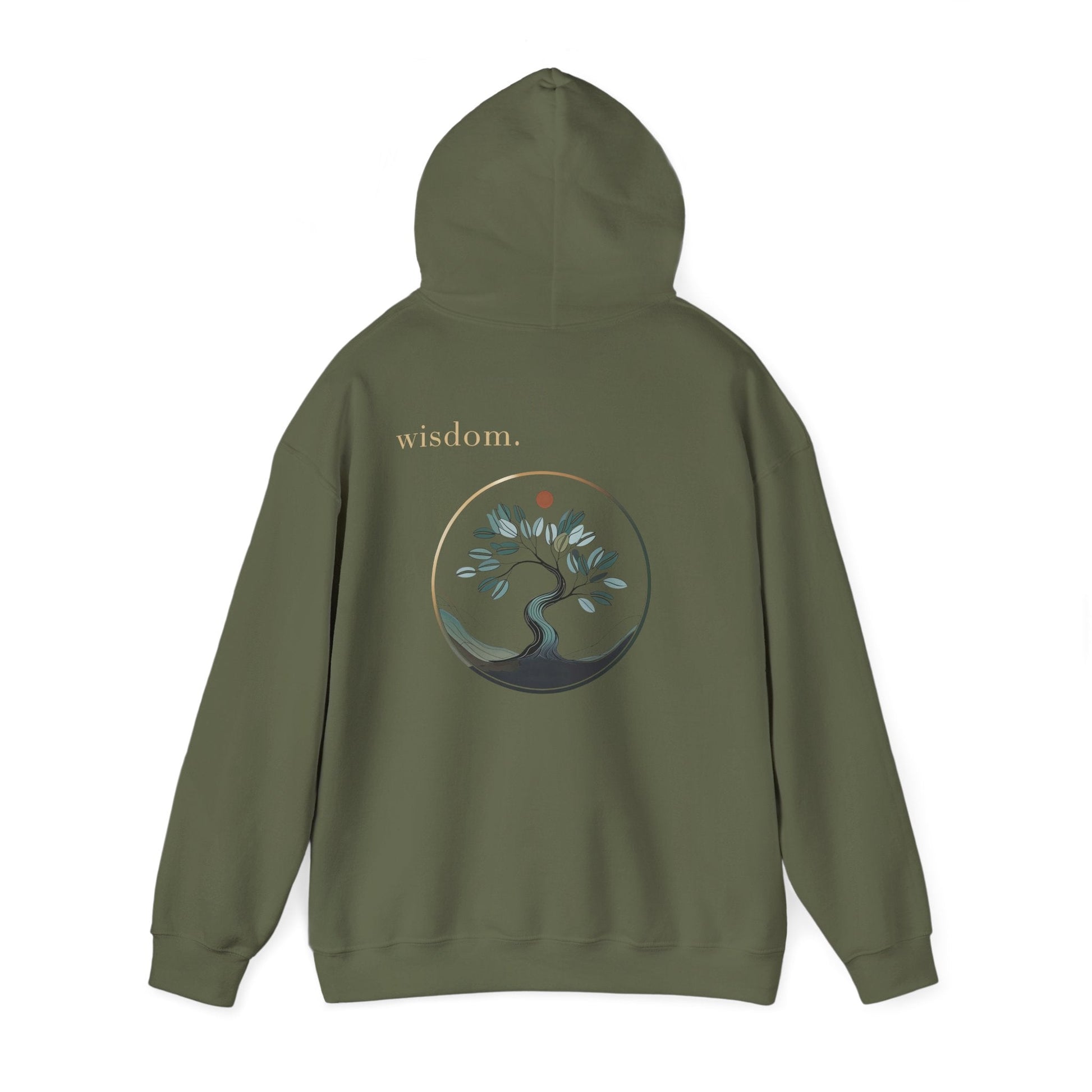 Military Green | Wisdom Hoodie, back view 2