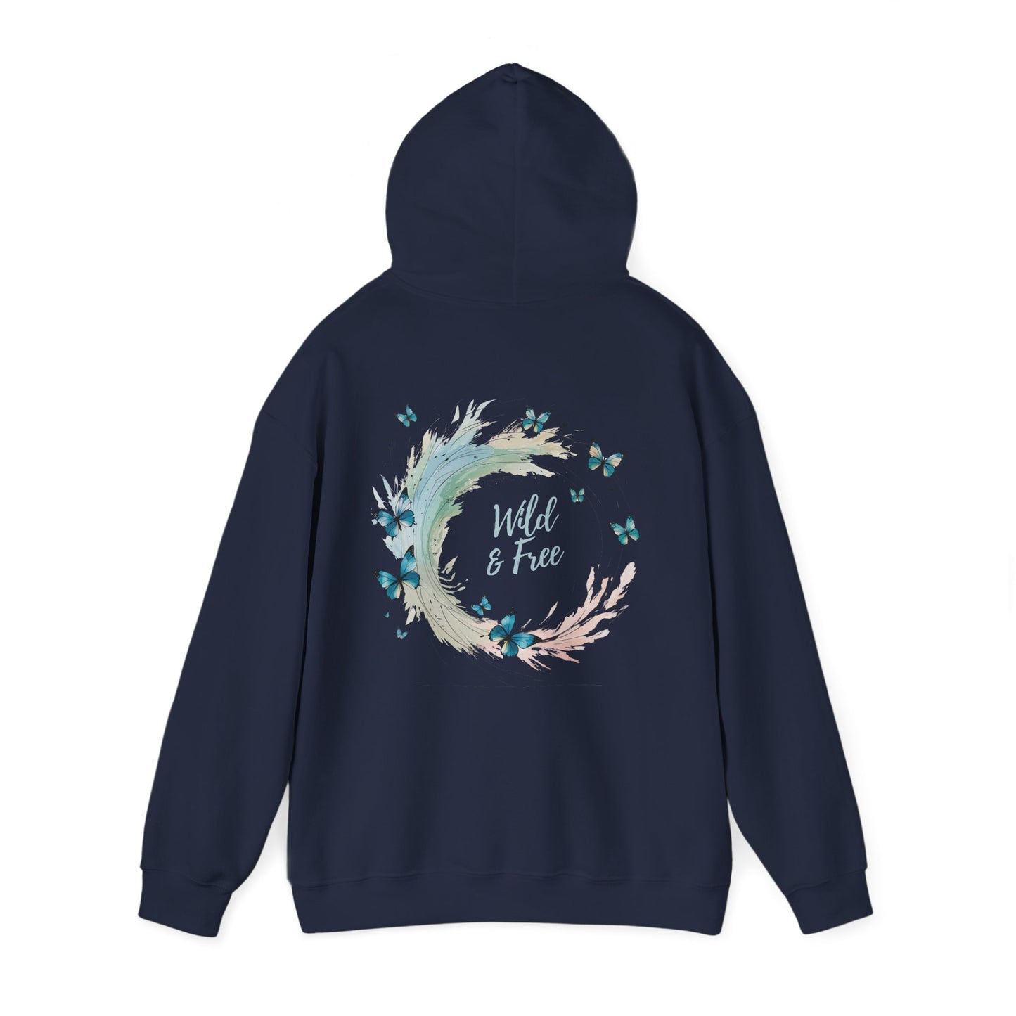 Navy | Wild & Free Hoodie, back view 2