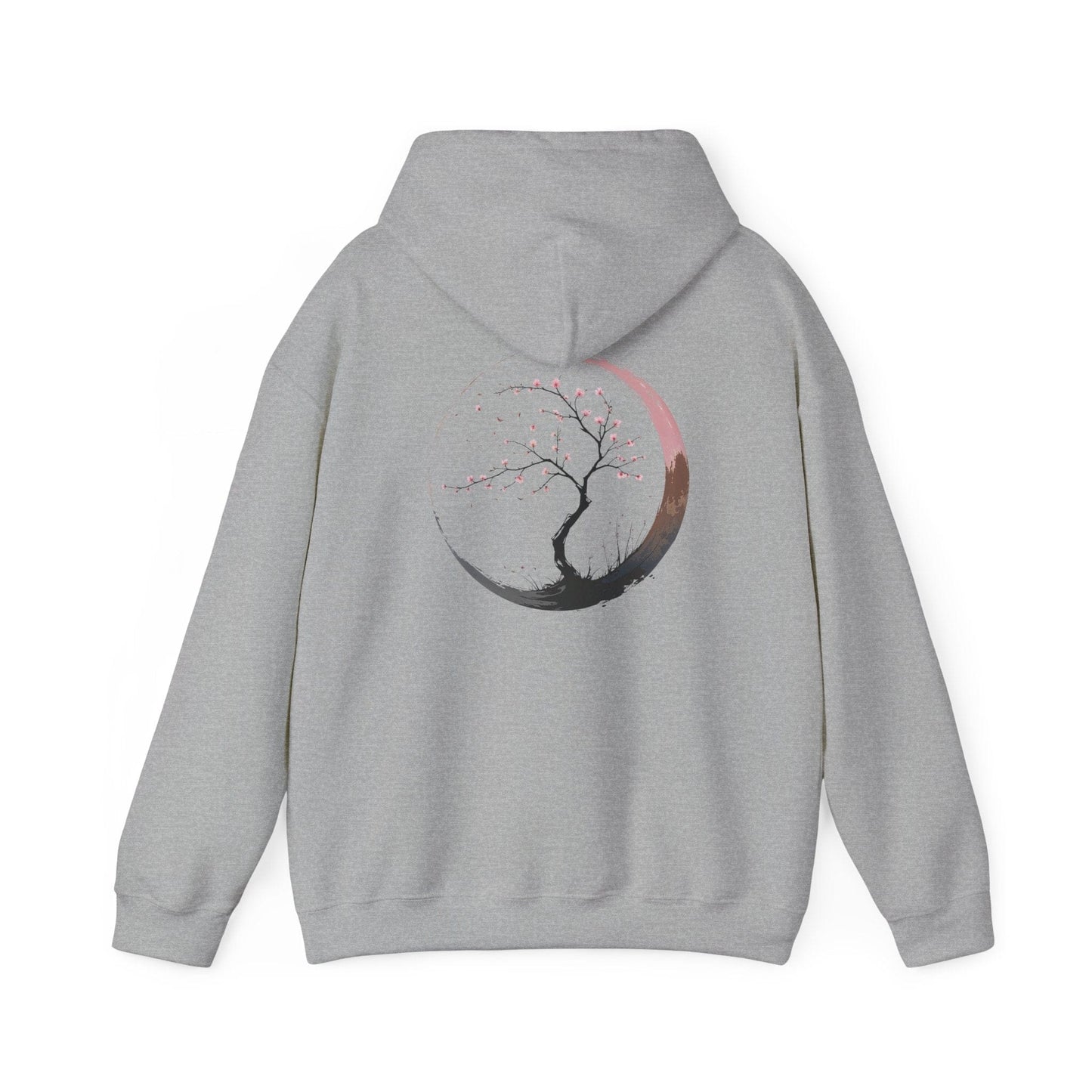 Sport Grey | Sakura Silence Hoodie, back design view