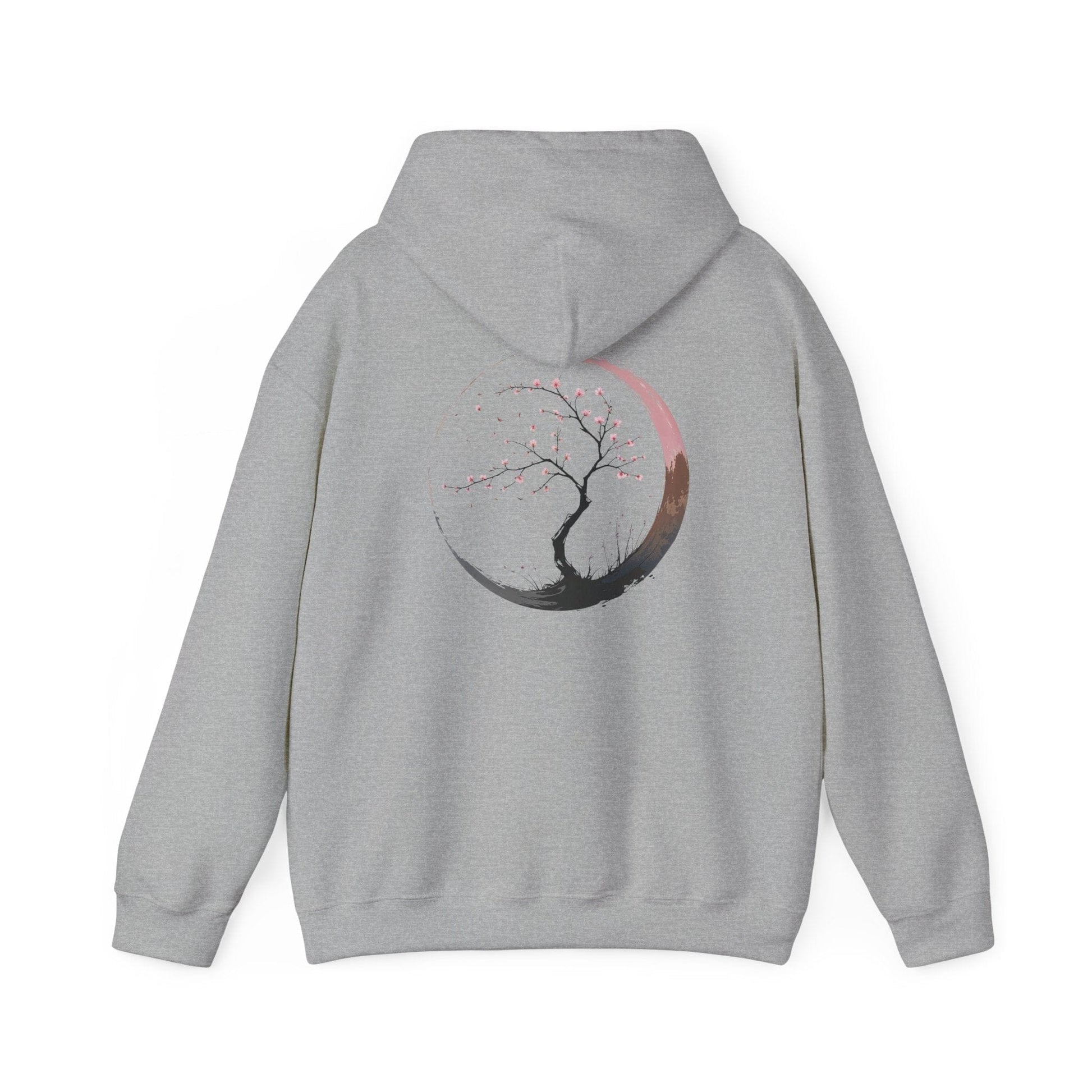 Sport Grey | Sakura Silence Hoodie, back design view