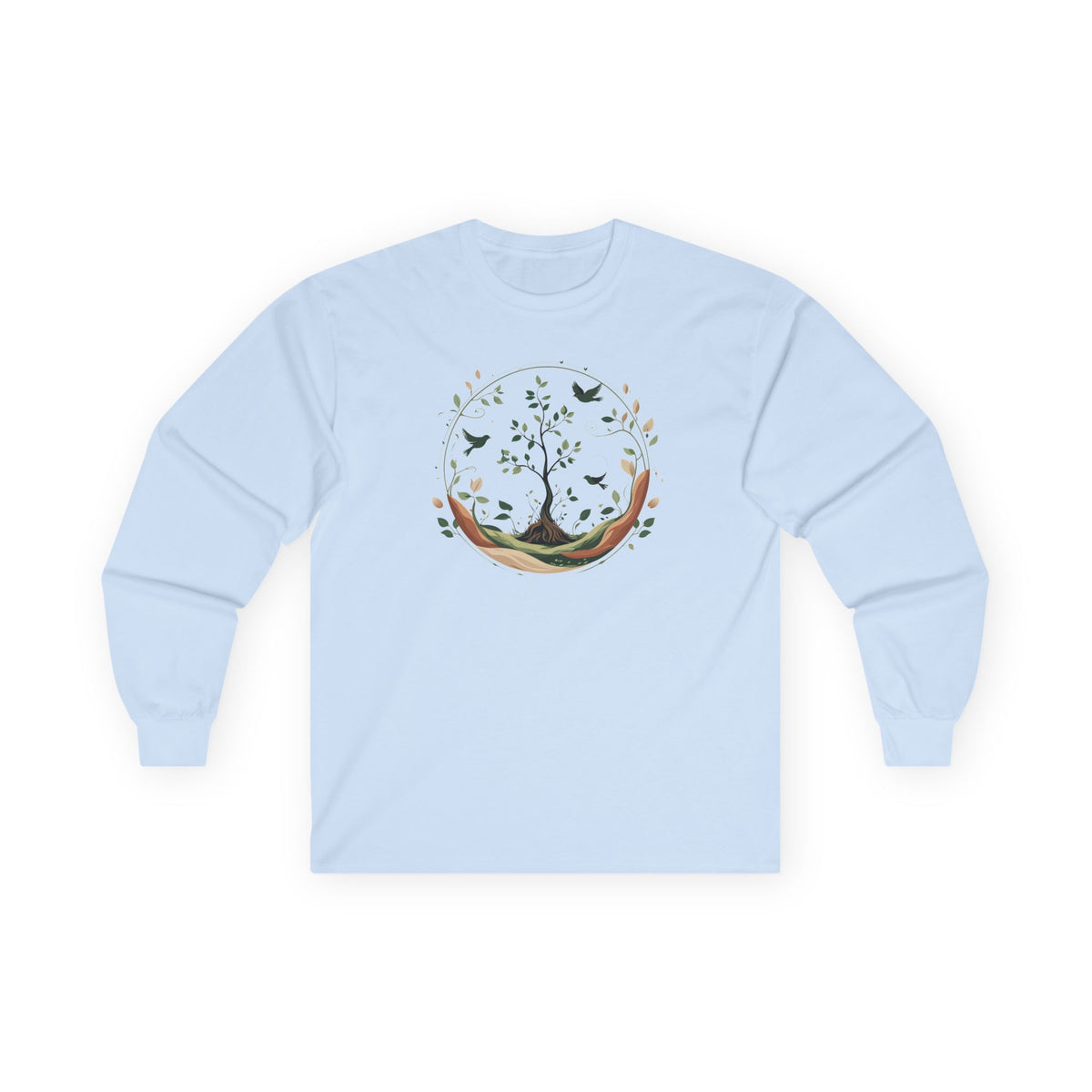 Light Blue | Circle of Life Long Sleeve Tee, front view