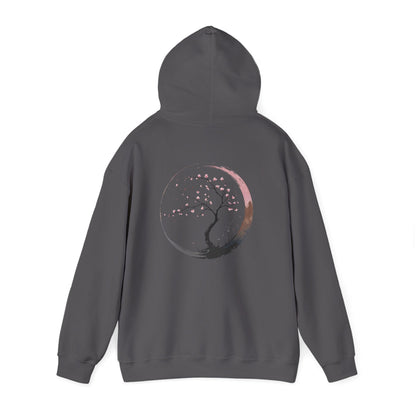 Charcoal | Sakura Silence Hoodie, back view 2