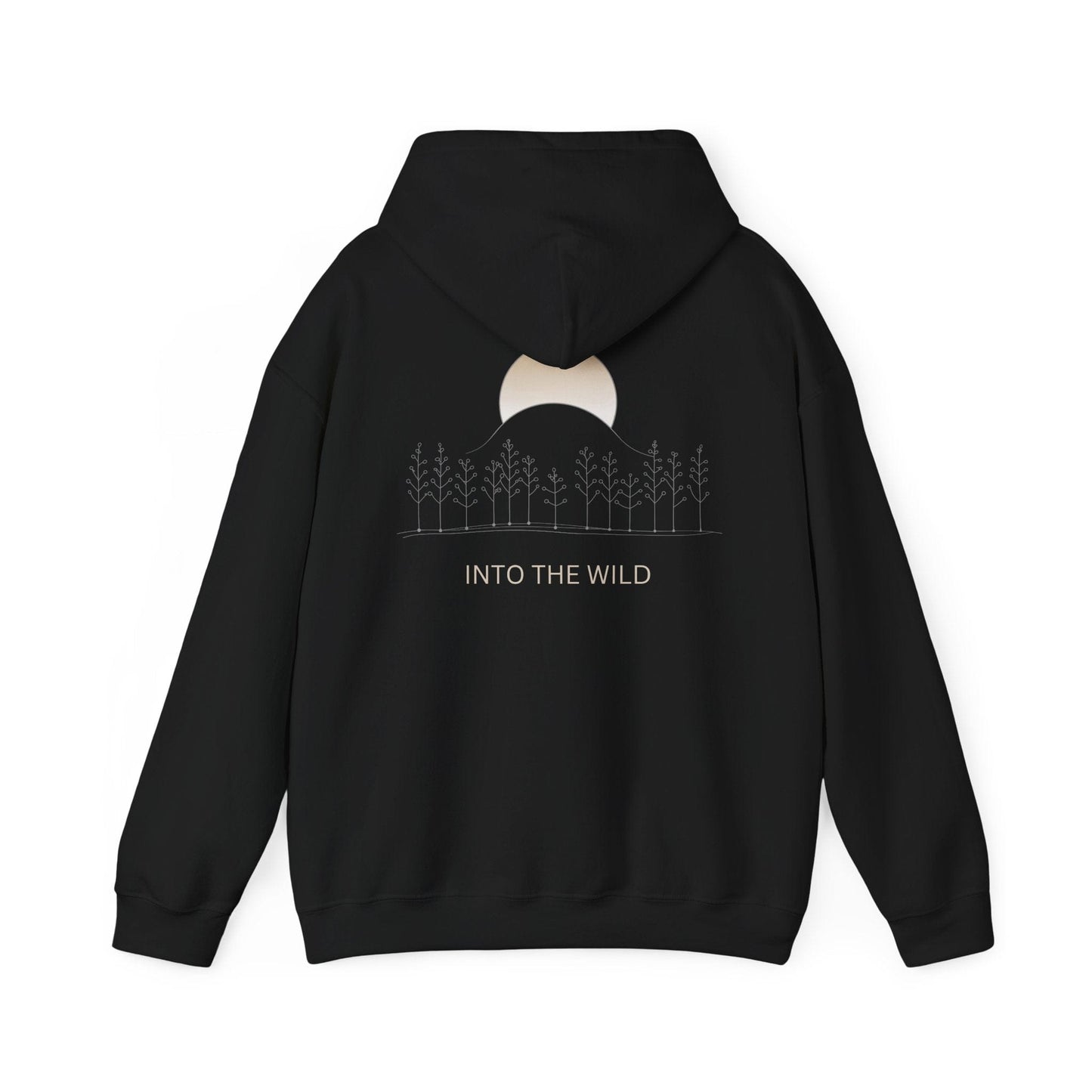 Black | Into The Wild Hoodie, back design view