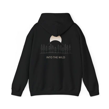 Black | Into The Wild Hoodie, back design view
