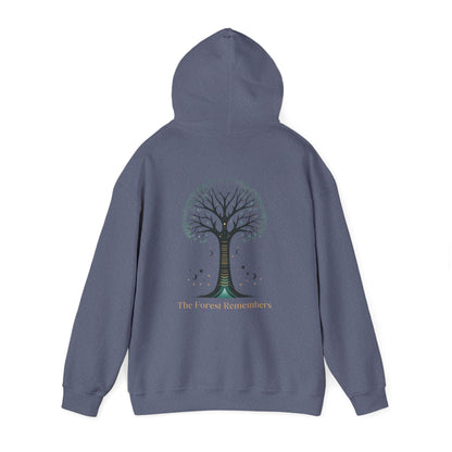 Heather Navy | The Forest Remembers Hoodie, back view 2