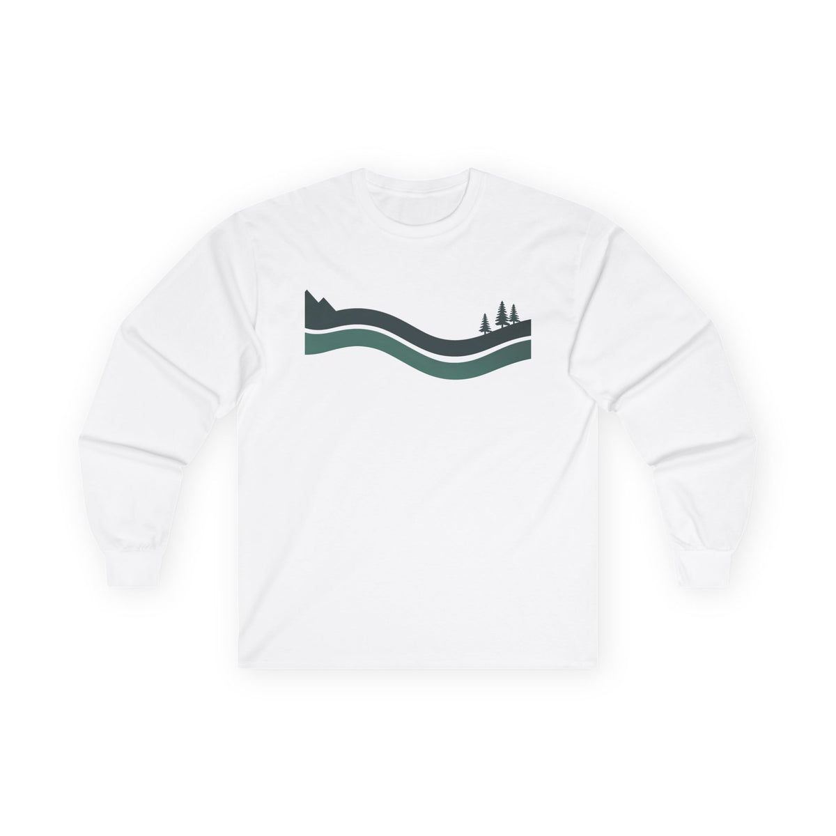 White | River Long Sleeve Tee, front view