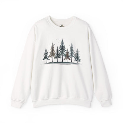 White | Silent Pines Sweatshirt, front view