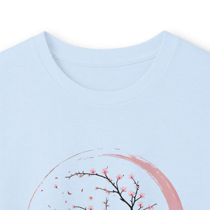 Light Blue | Sakura Silence Long Sleeve Tee, folded view