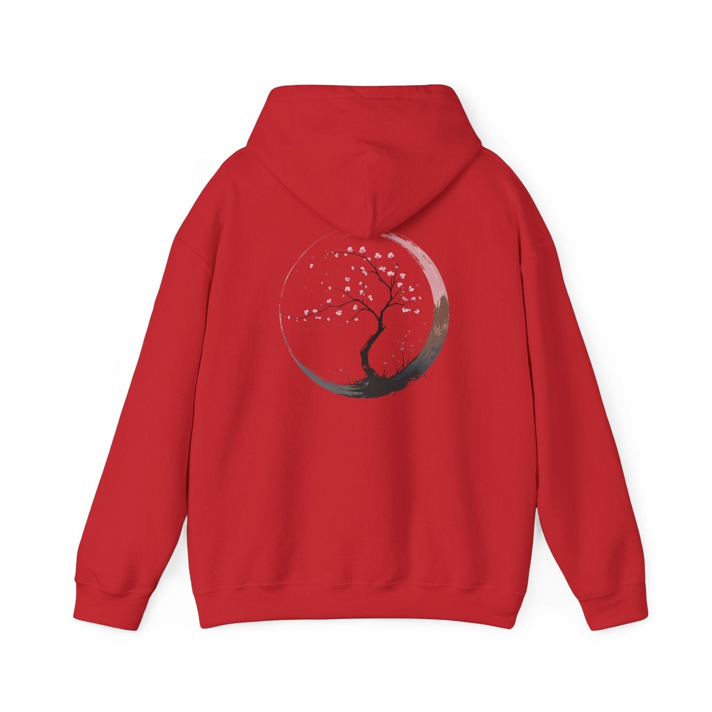 Red | Sakura Silence Hoodie, back design view