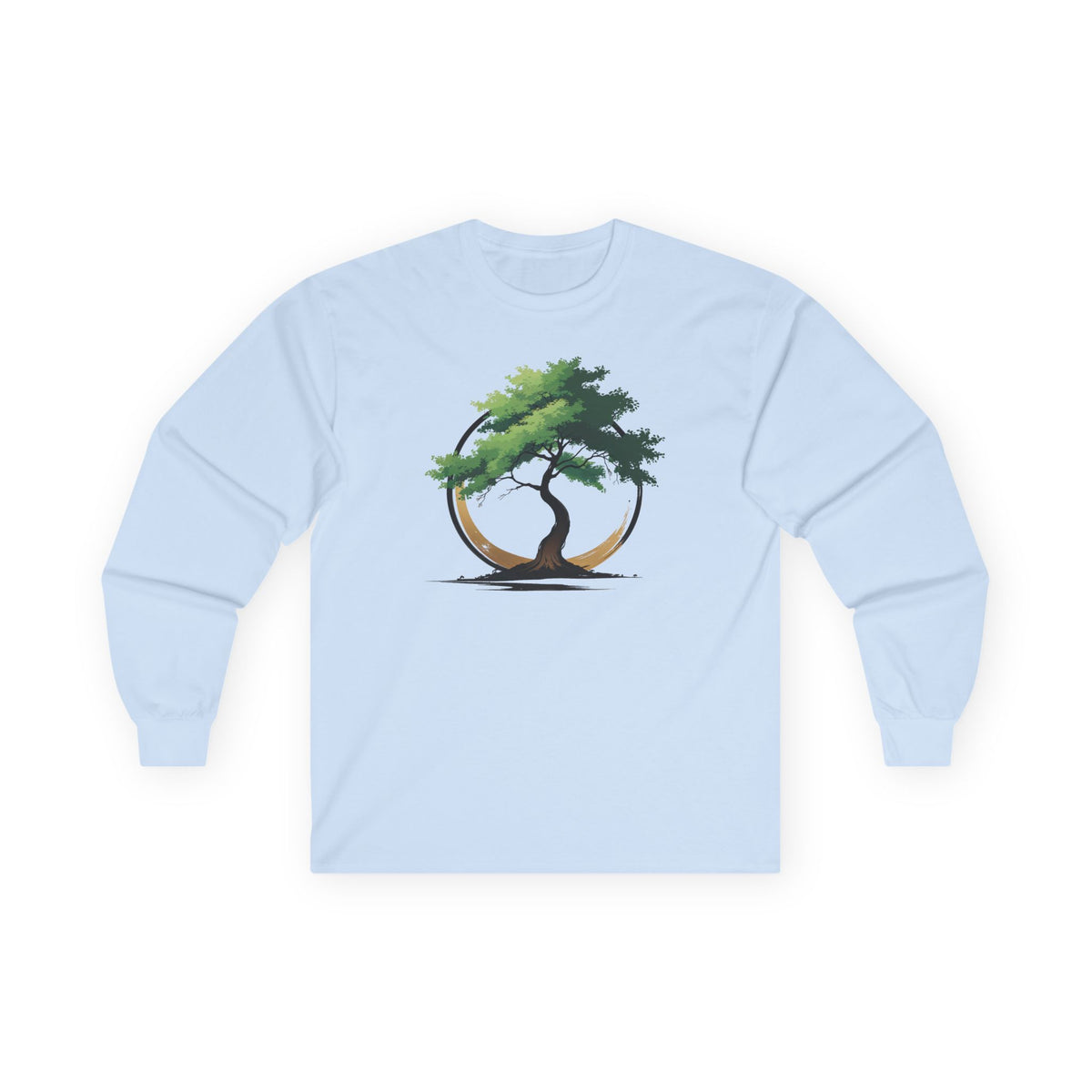 Light Blue | The Zen Tree Long Sleeve Tee, front view