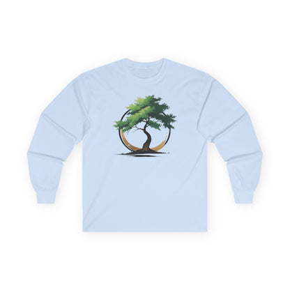 Light Blue | The Zen Tree Long Sleeve Tee, front view