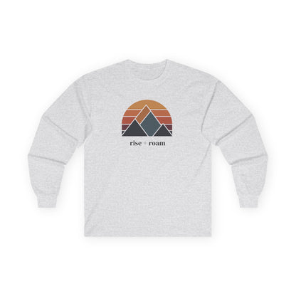 Ash | Rise + Roam Long Sleeve Tee, front view