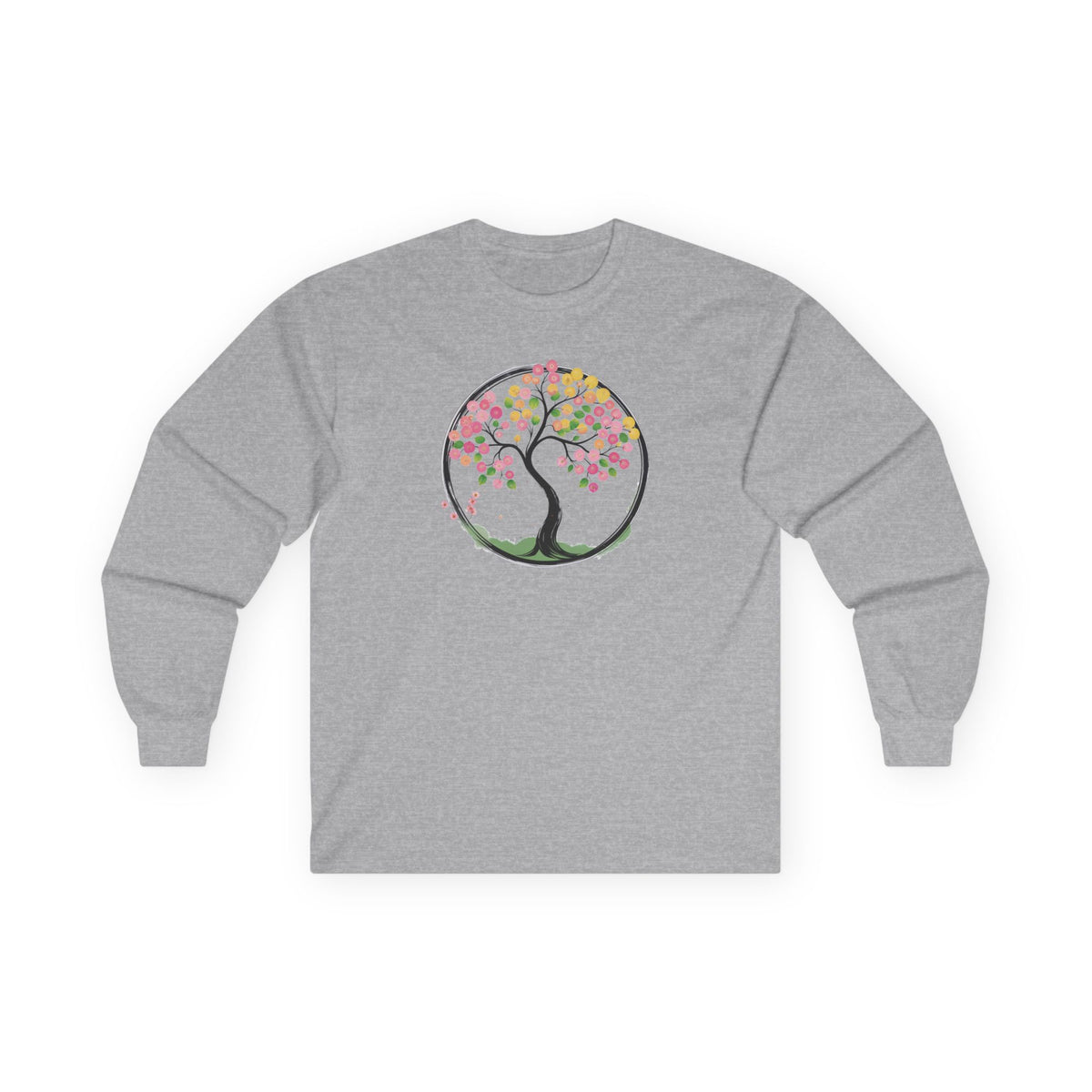 Sport Grey | Joy in Bloom Long Sleeve Tee, front view