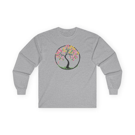 Sport Grey | Joy in Bloom Long Sleeve Tee, front view