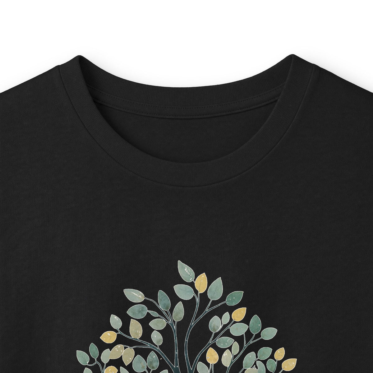 Black | The Story Tree Long Sleeve Tee, folded view
