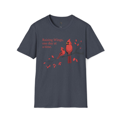 Heather Navy | Raising Wings, One day at a time, front view