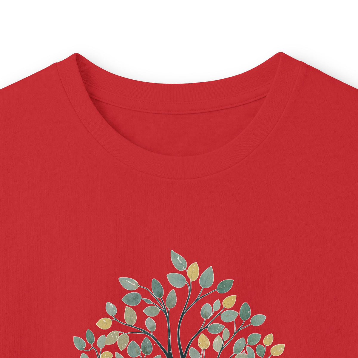 Red | The Story Tree Long Sleeve Tee, folded view