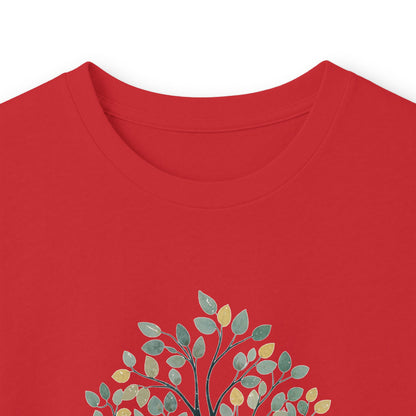 Red | The Story Tree Long Sleeve Tee, folded view