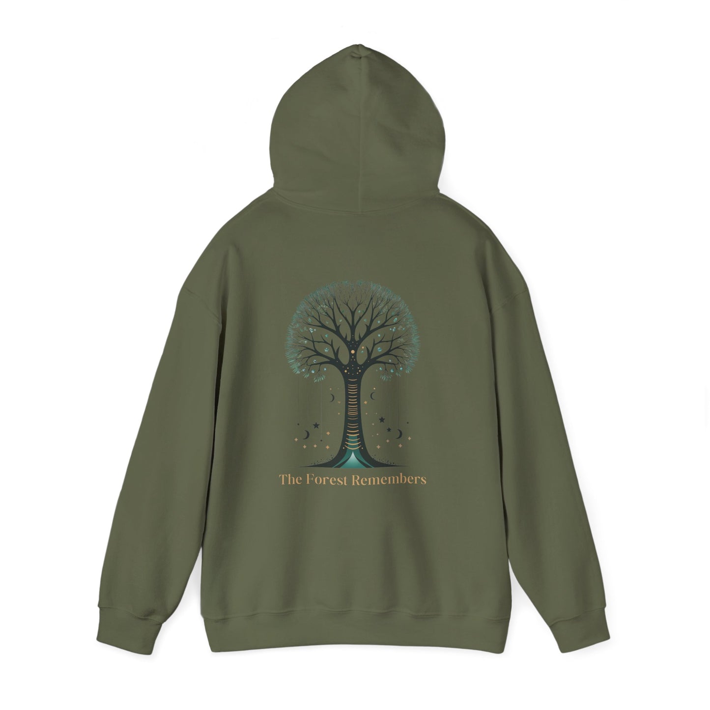 Military Green | The Forest Remembers Hoodie, back view 2