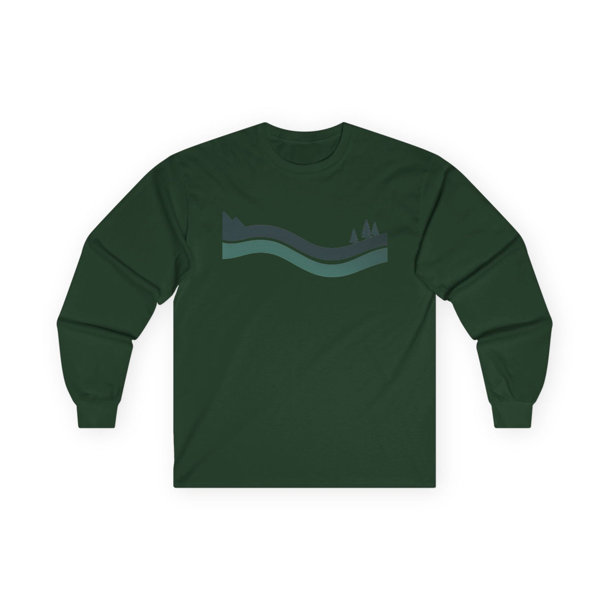Forest Green | River Long Sleeve Tee, front view
