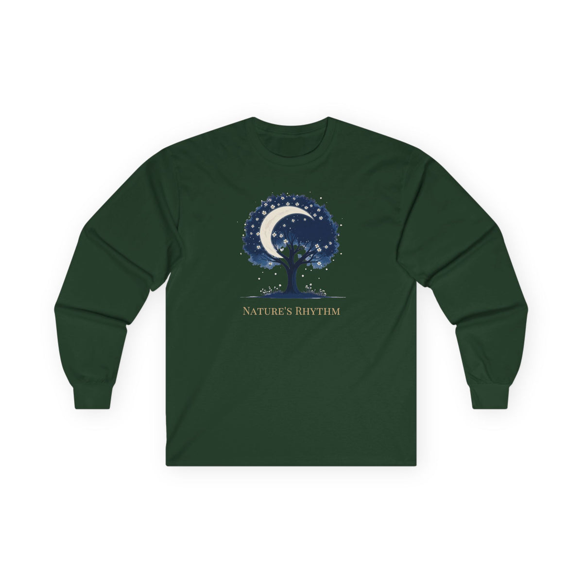Forest Green | Nature's Rhythm Long Sleeve Tee, front view