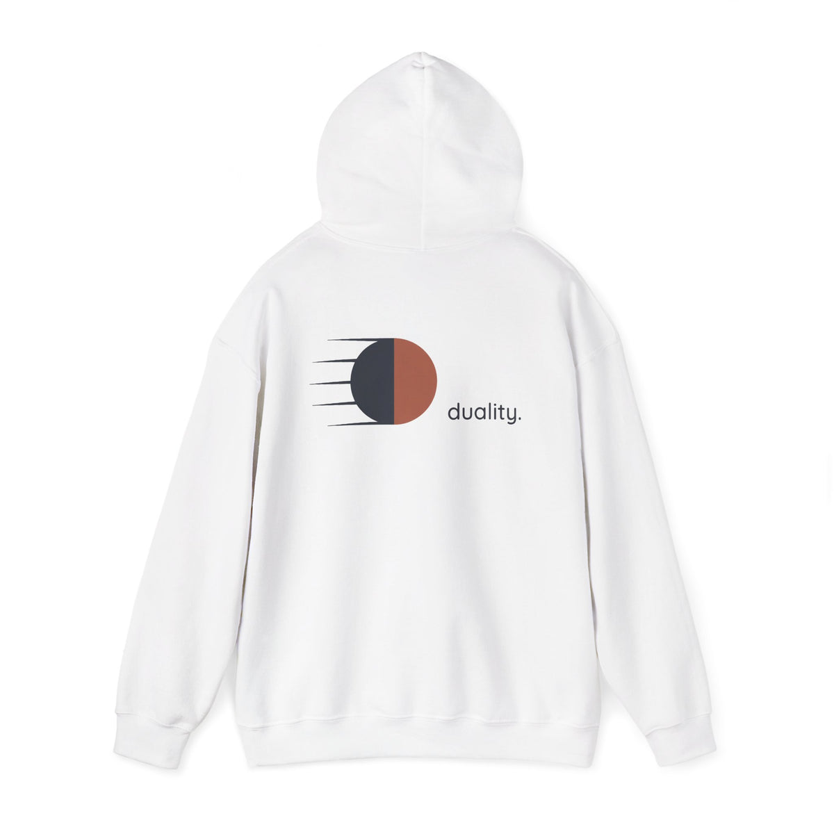 White | Duality Hoodie, back view 2