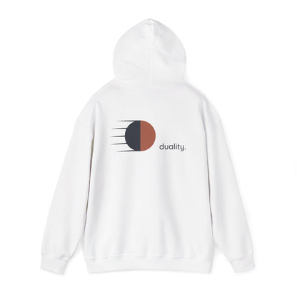 White | Duality Hoodie, back view 2